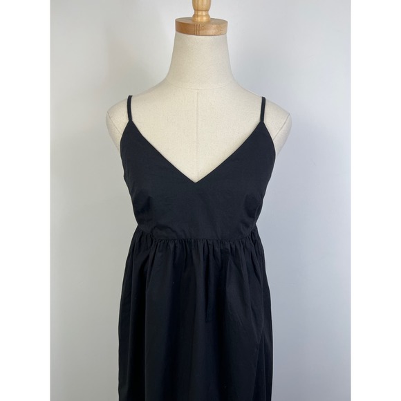 QUINCE Black 100% Organic Cotton Poplin Sleeveless Maxi Dress NWT Size XS - Picture 9 of 13